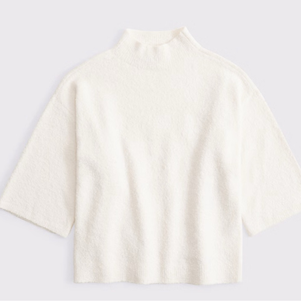 A&F Boucle Mockneck Sweater Tee